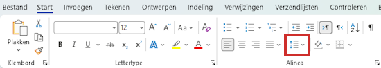 Regelafstand veranderen in Word